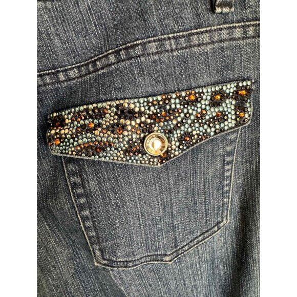 Christine Alexander "Swarovski Crystals" Womens 6 Jeans Embellished Straight Fit - Picture 4 of 9